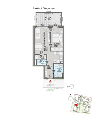 2-Zimmer-Wohnung kaufen in Graz – 44,68 m², € 205.000 – Bild 8 von 8