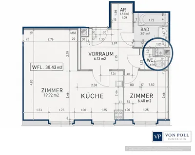 2-Zimmer-Wohnung kaufen in Wien – 38,43 m², € 235.000 – Bild 9 von 9