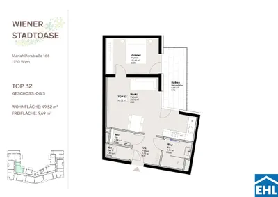 2-Zimmer-Wohnung mieten in Wien – 48,71 m², € 1.290 – Bild 13 von 13