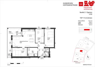 4-Zimmer-Wohnung kaufen in Wels-Land – 94,17 m², € 400.200 – Bild 5 von 6
