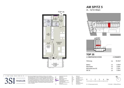 2-Zimmer-Wohnung kaufen in Wien – 50,4 m², € 298.300 – Bild 6 von 6