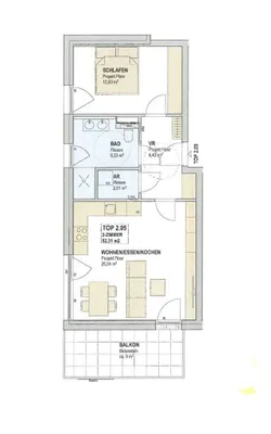2-Zimmer-Wohnung kaufen in Salzburg Stadt – 52,31 m², € 395.000 – Bild 7 von 7