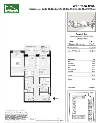 2-Zimmer-Wohnung mieten in Graz – 63,39 m², € 775 – Bild 13 von 13