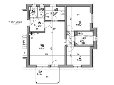 3-Zimmer-Wohnung mieten in Südoststeiermark – 74,3 m², € 909 – Bild 2 von 10