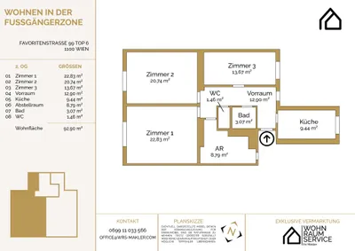 3-Zimmer-Wohnung kaufen in Wien – 92,9 m², € 399.000 – Bild 17 von 17