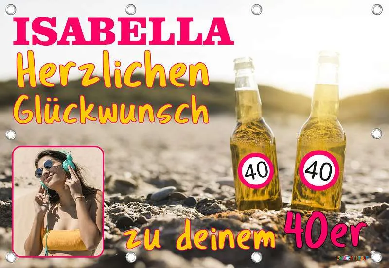 2 Personalisierte Geburtstagsbanner „Champagner“ Für Erwachsene – Ca. 30 X 90 Cm, Für 18., 30., 40., 50. Geburtstag