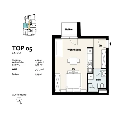 1-Zimmer-Wohnung kaufen in Wien – 34,27 m², € 217.197 – Bild 8 von 8