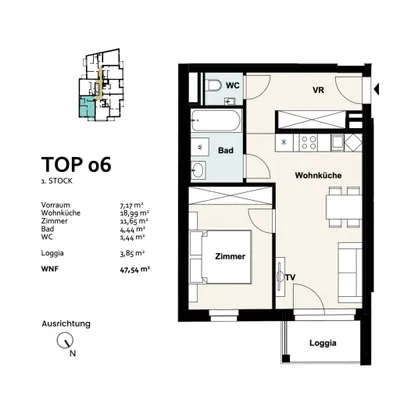 2-Zimmer-Wohnung kaufen in Wien – 43,69 m², € 274.500 – Bild 9 von 9