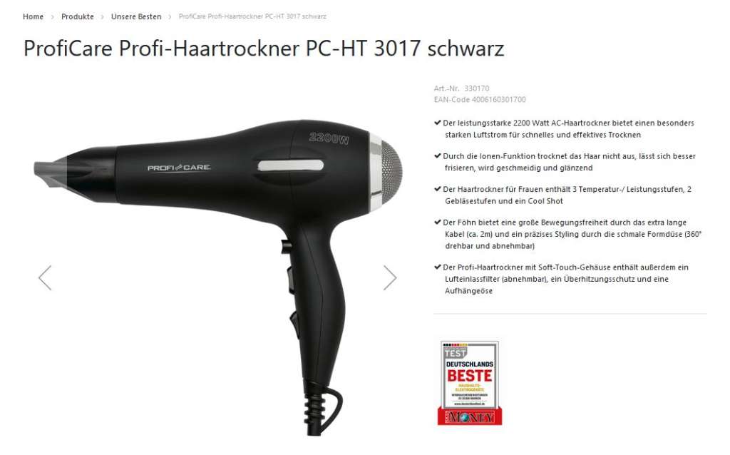 Profi Haartrockner PC-HT 3017, € 18,- (8010 Waltendorf) - willhaben