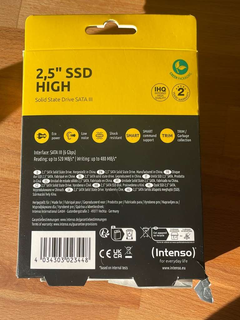 Klagenfurt) Zoll SSD (9020 GB, Intenso 2,5\