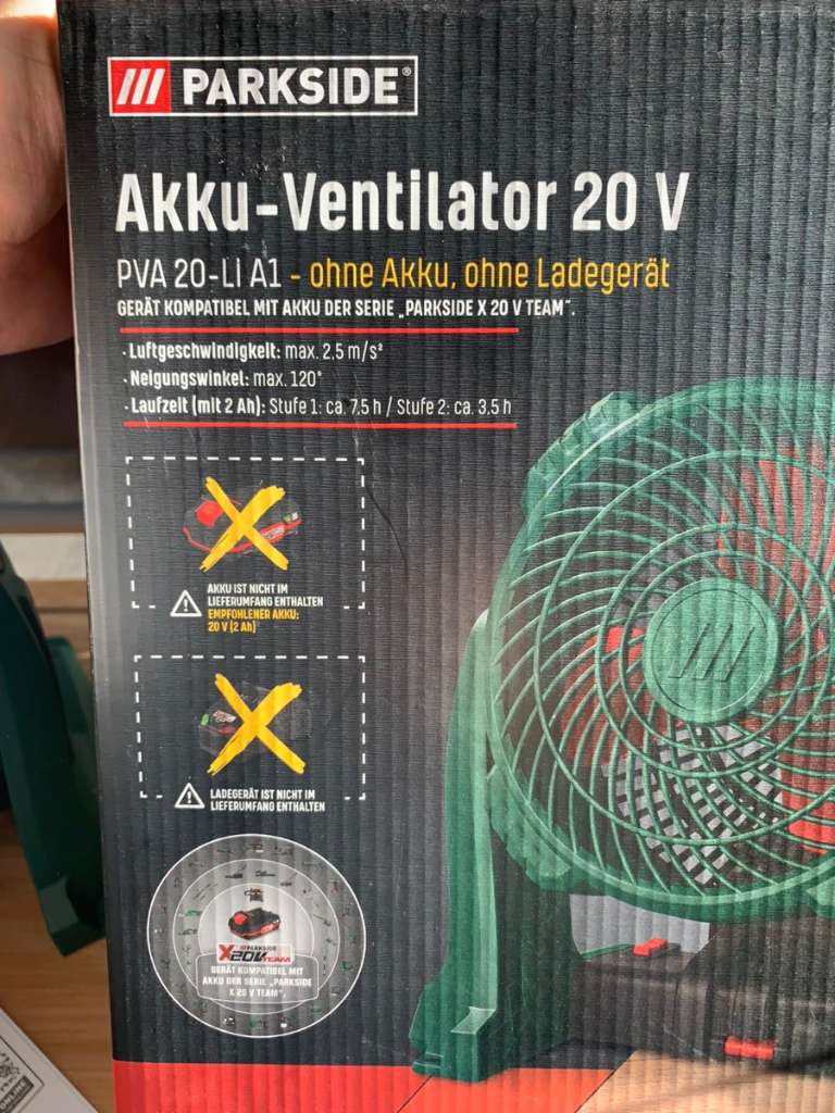 Parkside PVA 20 Li A1 Akku Ventilator, € 30,- (2490 Ebenfurth) - willhaben