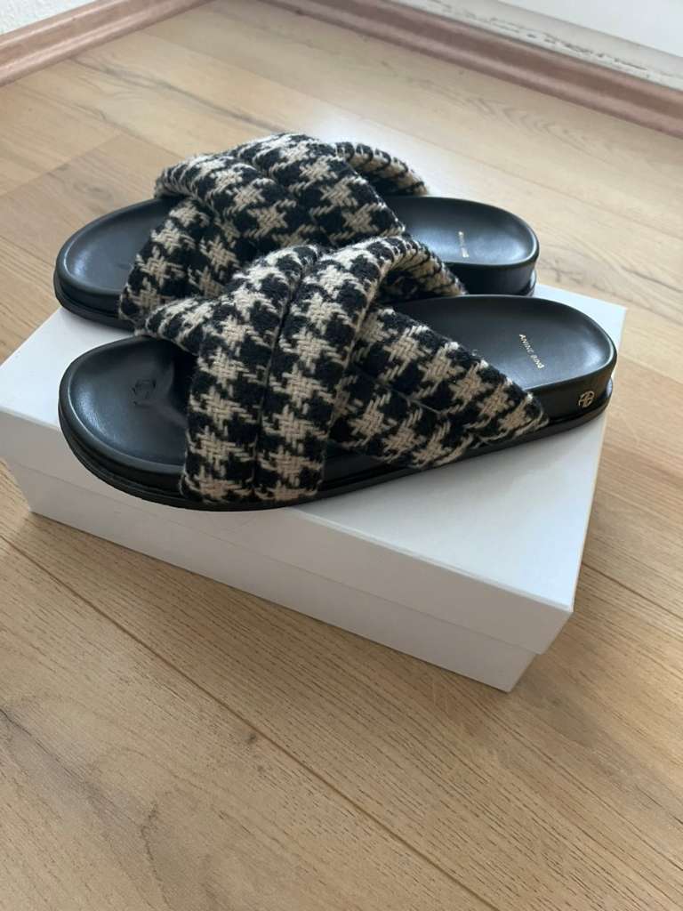 Anine Bing slipper schwarz wei Ovp neuwertig 120 45897