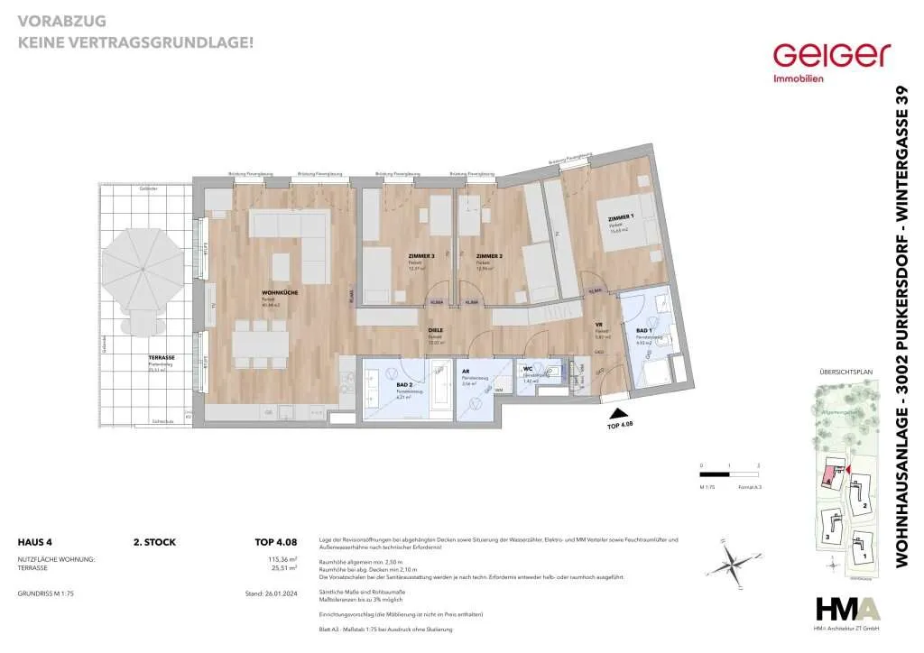 4-Zimmer-Wohnung mit perfektem Grundriss - Top 4.08 - Ansicht 2