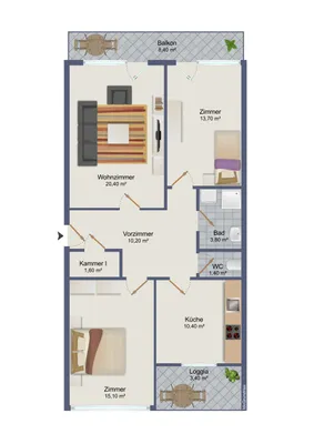 3-Zimmer-Wohnung kaufen in Graz – 80 m², € 239.500 – Bild 12 von 12
