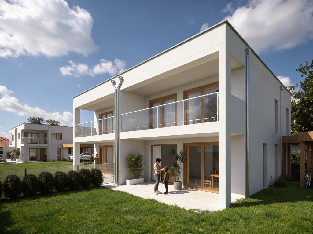 Traumhafte Doppelhaushälfte in Lerchenau: Erstbezug mit Garten, Balkon & Terrasse! PROVISIONSFREI, direkt vom Bauträger! - Ansicht 2