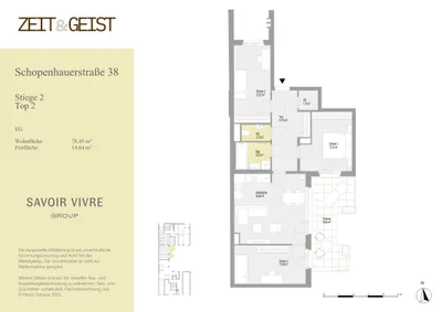 4-Zimmer-Wohnung mieten in Wien – 78,46 m², € 2.299 – Bild 5 von 5