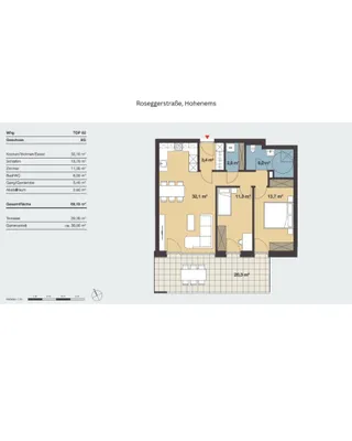 3-Zimmer-Wohnung kaufen in Dornbirn – 69,3 m², € 523.000 – Bild 5 von 7