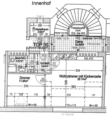 2-Zimmer-Dachgeschosswohnung, 50 m², Ottakring, Ottakring
