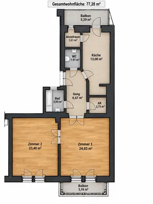 2-Zimmer-Wohnung mieten in Graz – 77,28 m², € 1.250 – Bild 14 von 14