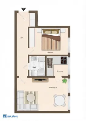2-Zimmer-Wohnung mieten in Salzburg Stadt – 42 m², € 1.149 – Bild 8 von 8