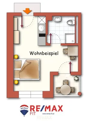 1-Zimmer-Wohnung mieten in Schärding – 25 m², € 560 – Bild 7 von 7