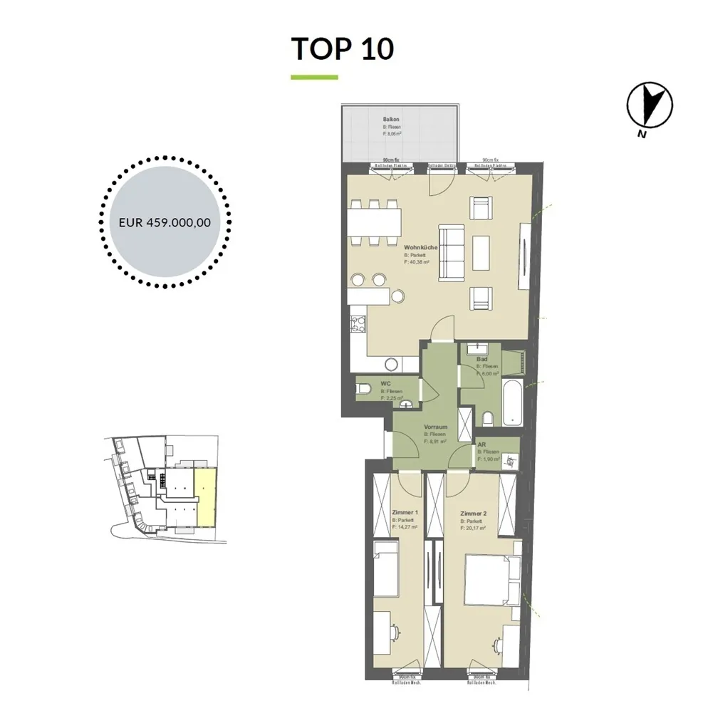 ++ DREI ZIMMER mit Balkon - ideal für Familien ++ - Widok 3