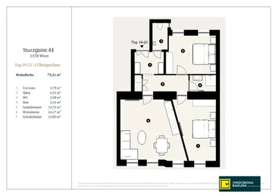 3-Zimmer-Wohnung kaufen in Wien – 73,31 m², € 389.000 – Bild 12 von 12