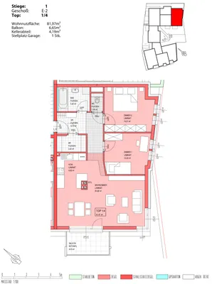 3-Zimmer-Wohnung mieten in Neunkirchen – 81,97 m², € 770 – Bild 2 von 2