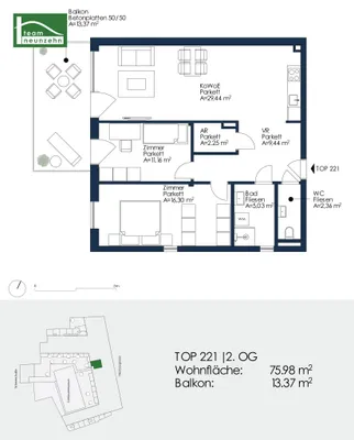 3-Zimmer-Wohnung mieten in Graz – 75,98 m², € 1.199 – Bild 23 von 23