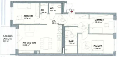 3-Zimmer-Wohnung mieten in Tulln – 94,54 m², € 1.396 – Bild 12 von 12