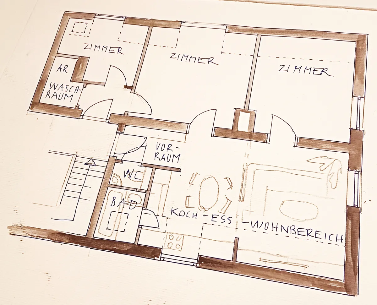 Arbeiten & Wohnen zentral in Weiz: 4 Zimmer mit separatem Eingang für Büro/ Praxis + großer gem. Garten - provisionsfrei - Preis VB - Ansicht 3