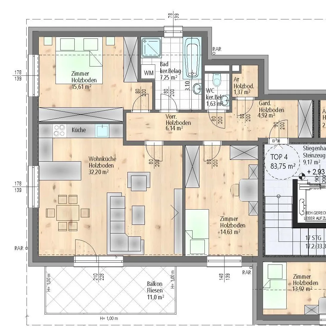 Projekt Ferdinand: Stilvolle 3-Zimmer-Eigentumswohnung mit großem Balkon 11 m² - 32 m² Wohnraum - nachhaltiger Technik - modern und sonnig - provisionsfrei, Wien
