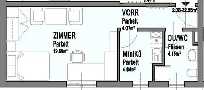1-Zimmer-Wohnung mieten in Graz – 32,33 m², € 581 – Bild 9 von 9