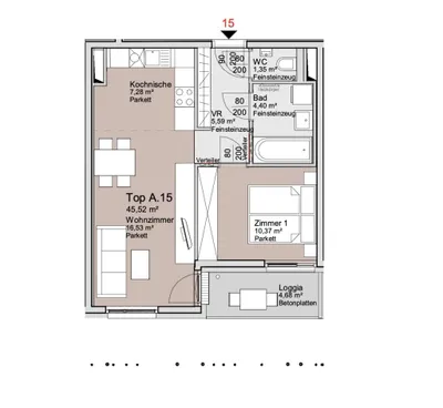 2-Zimmer-Wohnung mieten in Wien – 45,52 m², € 949 – Bild 8 von 8