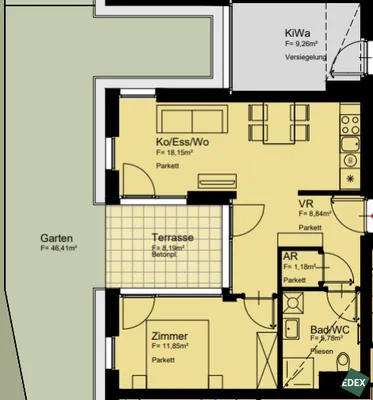 2-Zimmer-Wohnung mieten in Wien – 46 m², € 949 – Bild 15 von 15