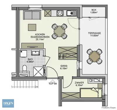 1-Zimmer-Wohnung mieten in Dornbirn – 37,25 m², € 704 – Bild 4 von 5