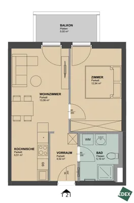 2-Zimmer-Wohnung mieten in Wien – 42 m², € 899 – Bild 18 von 18