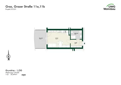 1-Zimmer-Wohnung kaufen in Graz – 35,4 m², € 205.262 – Bild 6 von 6
