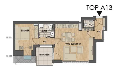 2-Zimmer-Wohnung mieten in Wien – 51,25 m², € 1.075 – Bild 6 von 7