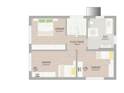 4-Zimmer-Haus kaufen in Wien – 119,69 m², € 853.900 – Bild 4 von 7