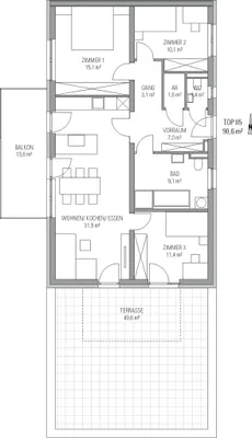 4-Zimmer-Wohnung mieten in Graz-Umgebung – 91 m², € 1.418 – Bild 6 von 6
