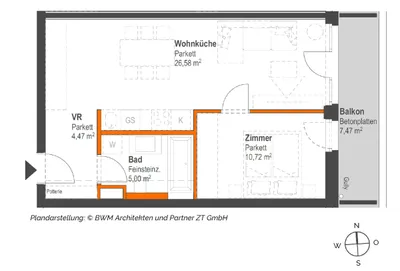 2-Zimmer-Wohnung mieten in Wien – 46,77 m², € 1.030 – Bild 10 von 16