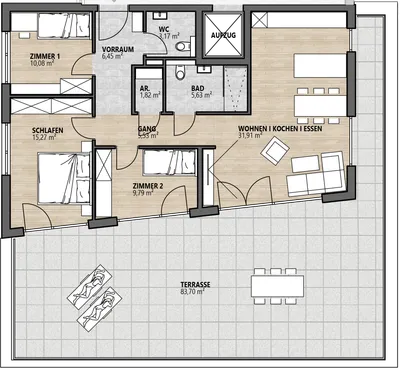 4-Zimmer-Wohnung kaufen in Innsbruck-Land – 89,65 m², € 699.000 – Bild 2 von 2