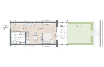 1-Zimmer-Wohnung mieten in Schwaz – 33,08 m², € 1.019 – Bild 6 von 6