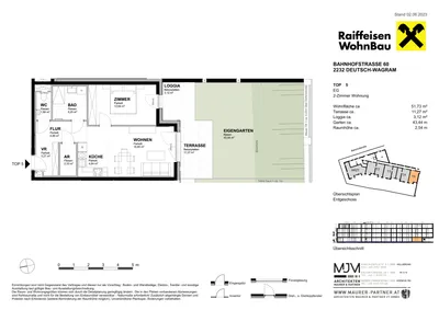 2-Zimmer-Wohnung kaufen in Gänserndorf – 51,73 m², € 298.200 – Bild 3 von 3