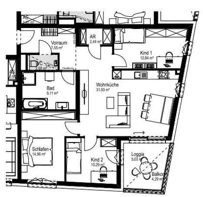 4-Zimmer-Wohnung kaufen in Wels – 91,12 m², € 383.130 – Bild 2 von 3