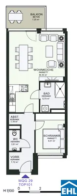 2-Zimmer-Wohnung mieten in Graz – 56,64 m², € 936 – Bild 7 von 7