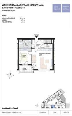 2-Zimmer-Wohnung mieten in Waidhofen an der Thaya – 57,51 m², € 745 – Bild 2 von 2