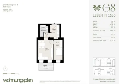 2-Zimmer-Wohnung kaufen in Wien – 43,56 m², € 357.000 – Bild 24 von 24