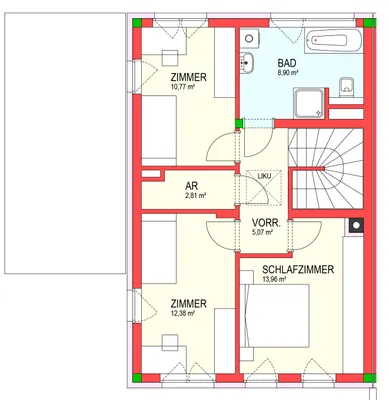 4-Zimmer-Haus mieten in Amstetten – 106,95 m², € 1.073 – Bild 3 von 3